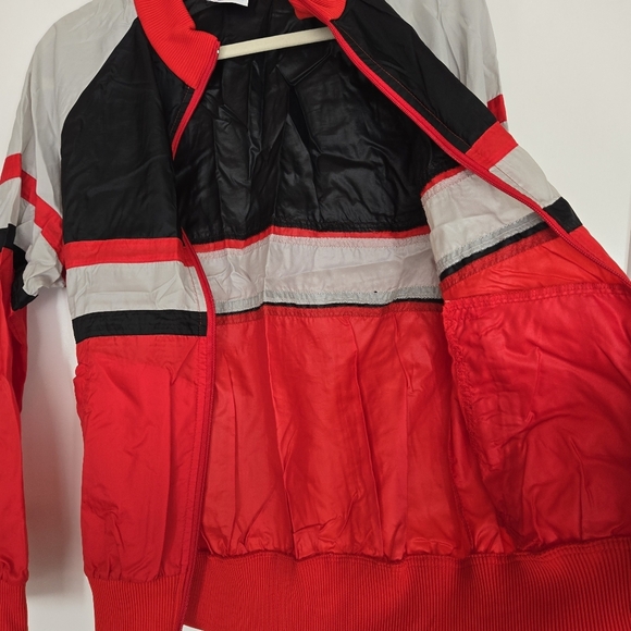 Adidas Windbreaker Jacket Men's S Full Zip Colorblock Zip Pockets VTG 1970S RED - Picture 7 of 16